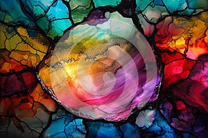 Abstract Stained Glass Art with Vibrant Colors. Background concept