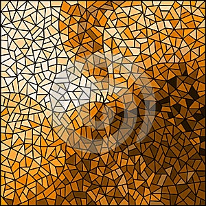 Stained glass illustration with Abstract background ,monochrome,tone brown,squareimage