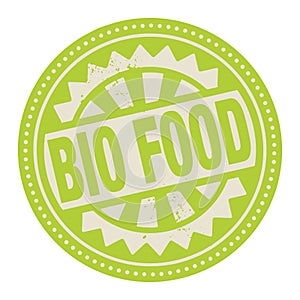 Abstract stamp or label with the text Bio Food written inside