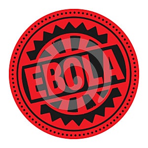 Abstract stamp or label with the text Ebola written inside