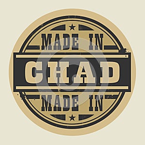 Abstract stamp or label with text Made in Chad