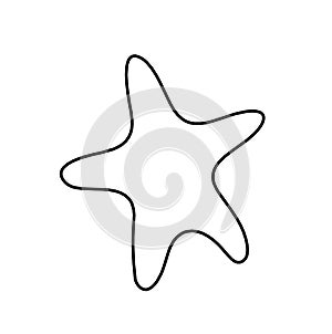 Abstract star as line drawing on white