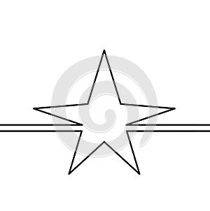 Abstract star as line drawing on white