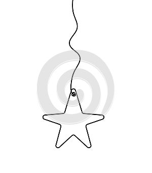 Abstract star as line drawing on white