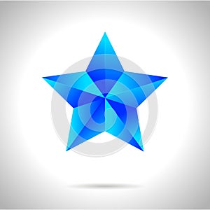 Abstract star background. Overlying star shapes in blue New year Christmas