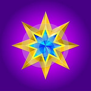 Abstract star background. Overlying star shapes in blue New year Christmas