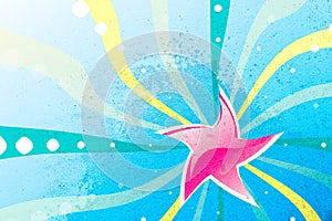 Abstract Star on cement background
