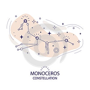 Abstract star constellation Monoceros vector image