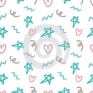 Abstract star doodle seamless pattern background for design, wrapping, template and post