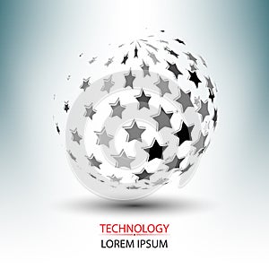 Abstract star logo and network technology concept design