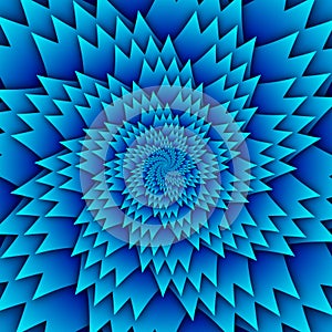 Abstract star mandala decorative pattern blue background square image, illusion art image pattern, background photo