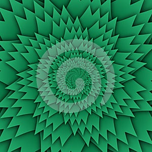 Abstract star mandala decorative pattern green background square image, illusion art image pattern, background photo