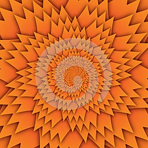 Abstract star mandala decorative pattern orange background square image, illusion art image pattern, background photo