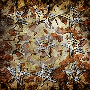 Abstract star on military background
