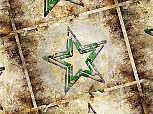 Abstract star on military background