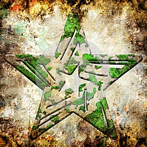 Abstract star on military background