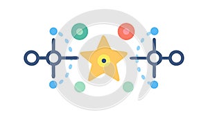 Abstract Star Network Connectivity, digital relationships, vector design Generative AI