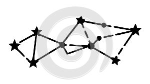 Abstract Star Network Connectivity and Linkages, vector design Generative AI