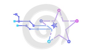 Abstract Star Network, interconnected data points, vector design Generative AI