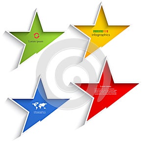 Abstract star shape info graphic elements.