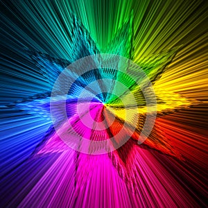 Abstract star shape prism colors background photo