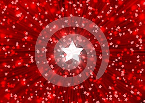 Abstract Stars Blast in Red Background