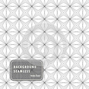 Abstract stars seamless linear pattern with thin straight monochrome lines. Vector repeating geometric illustration. Isolated.