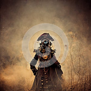 Abstract steampunk pirate. Ai generated.