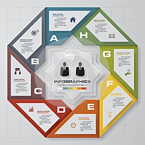 Abstract 8 steps infographis elements.Vector illustration.