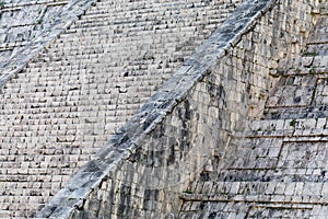 Abstract of the Steps of the Mayan El Castillo Pyramid, Mexico