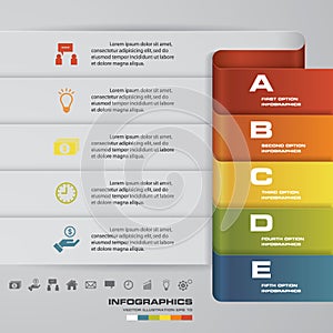 Abstract 5 steps timeline/chart for presentation.