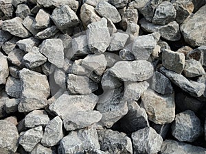 Abstract stone in construction Used in slope protection against soil collapse