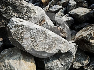 Abstract stone in construction Used in slope protection against soil collapse