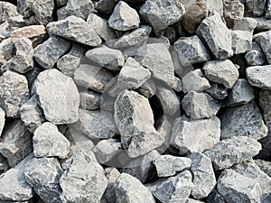 Abstract stones in construction Used in slope protection against soil collapse