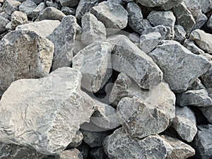 Abstract stones in construction Used in slope protection against soil collapse