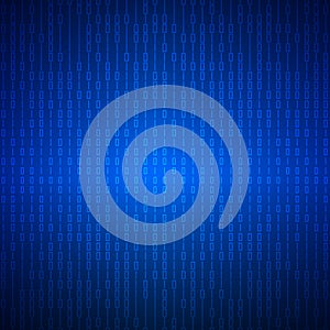 Abstract stream of binary matrix code on blue screen. Binary Computer Code. Programming Coding Concept of coding, hacker.