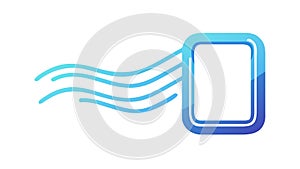 Abstract Stream of Data Flowing into Tablet, vector design Generative AI