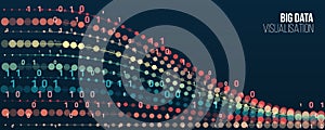 Abstract stream information with ball array and binary code. Filtering machine algorithms. Sorting data. Vector technology