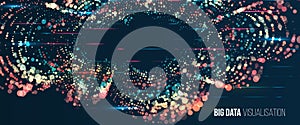 Abstract stream information with circles array and binary code. Filtering machine algorithms. Sorting data. Vector technology