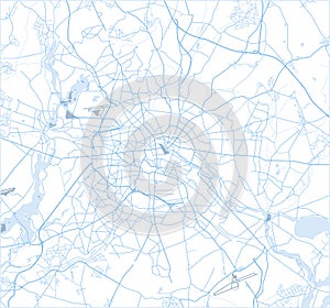 Abstract street map of Berlin on white