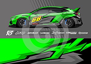 Abstract stripe racing background for wrap vehicle.