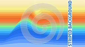 Abstract striped background with wave. Vector wallpaper