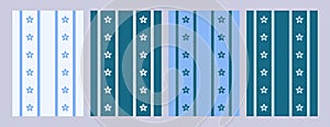 Abstract striped blue background, four variations. Seamless pattern set.