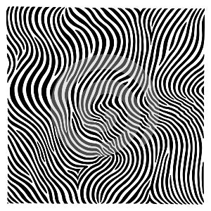 Abstract striped textured background, optical illusion. Lines tile vector illustration.