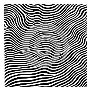 Abstract striped textured background, optical illusion. Lines tile vector illustration.