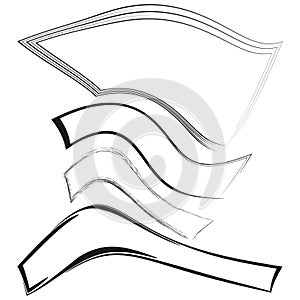 Abstract stroke frame. Dynamic line border. Geometric shape Vector. Decorative graphic element.