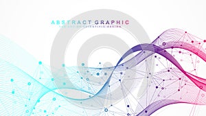 Abstract structure molecules or atom for science or medical background.