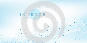 Abstract structure molecules or atom for science or medical background.