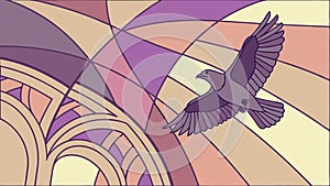 Abstract style bird, artistic avian vector design Generative AI photo