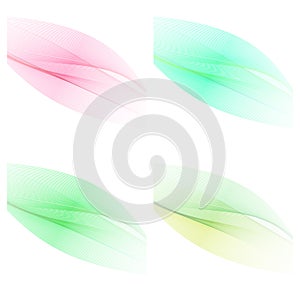 Abstract stylish color wave design elements - set of 4 color wav